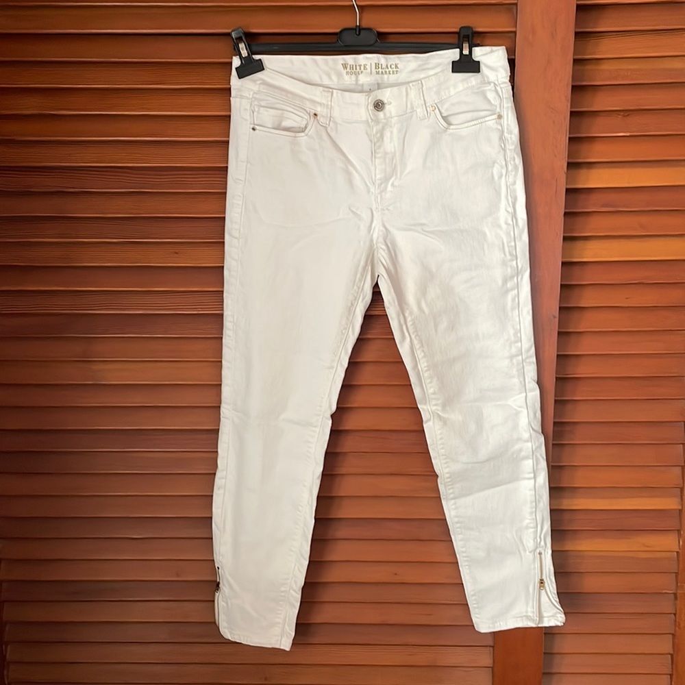 White House Black Market white ankle pant - Picture 2 of 6